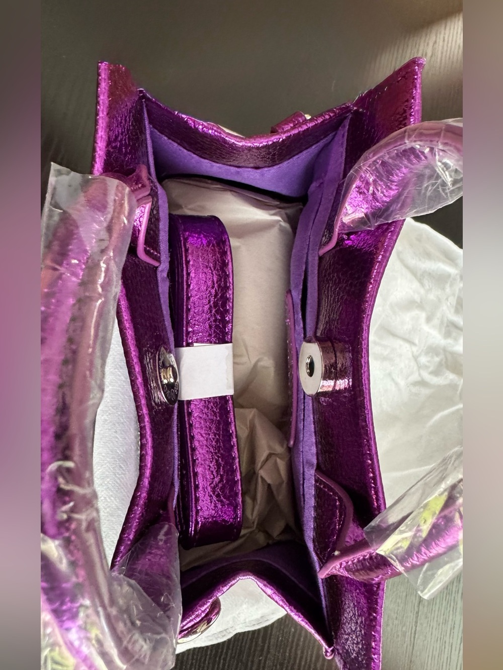 Brandon Blackwood End Systemic Racism metallic purple mini tote - Picture 4 of 8